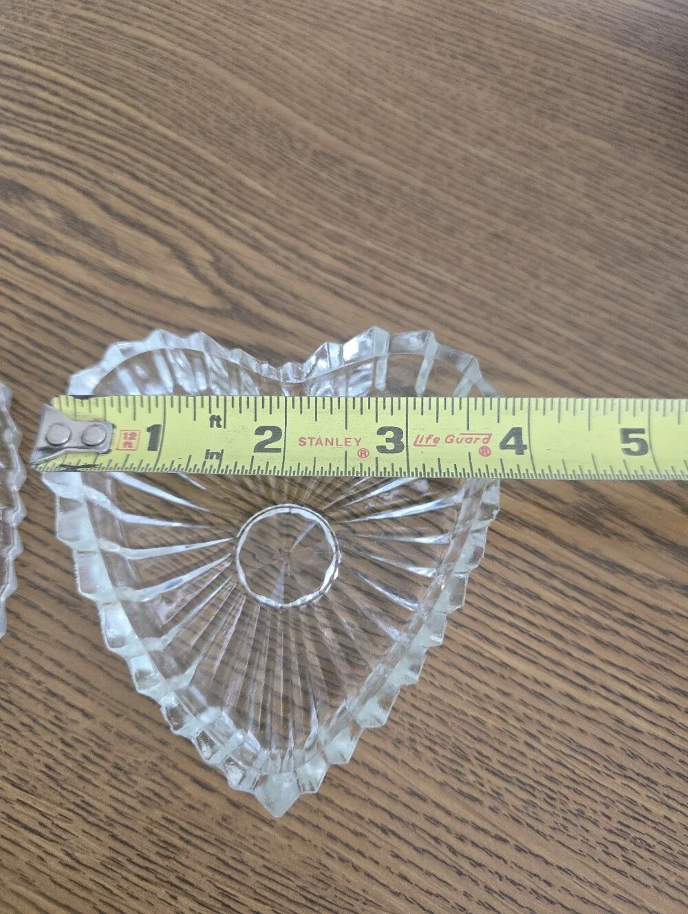 Clear Heart-Shaped Pressed Glass Trinket Dish